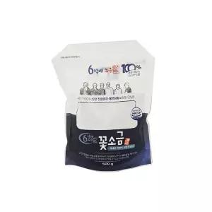 6형제소금밭 맛핌 신안 천일염 해양심층수 꽃소금 500g 1개