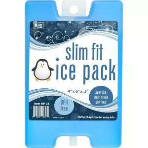 테온셀 제이백스 쿨러, 도시락, 도시락용 슬림 핏 아이스팩, 재사용 가능, 사이즈 4 x 6 0.5 인치, 1팩