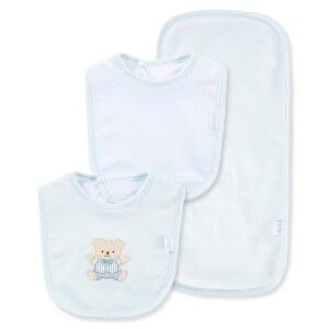 Little Me 및 100% 면 3피스 턱받이 및 트림 세트, 턱받이 2개 및 트림 천 1개