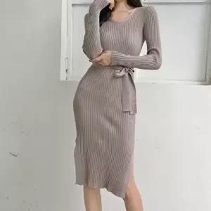 세로 골지 패턴 롱원피스 슬림 원피스 하객룩 (HSJ-WFFI2VA)