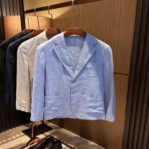 캐주얼 자켓 재킷 마 여름 얇은 블레이저 천연 린넨 리넨 소재로 이 좋고 세탁도 간편합니다 2026년 봄 남