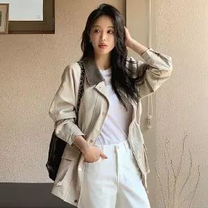 [미나그램] 네린 배색 카라 워크자켓