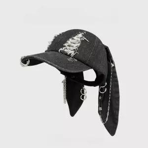 구피 캡모자 토끼귀 힙합 모자 데님 할로윈 야구모자 빈티지 피어싱 