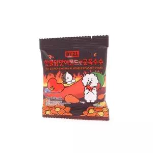 BT21 핫불닭맛아몬드앤군옥수수 10g(1타 20개입)매운 군옥수수 술안주 고급 어른간식 봉지 간편 디저트 티