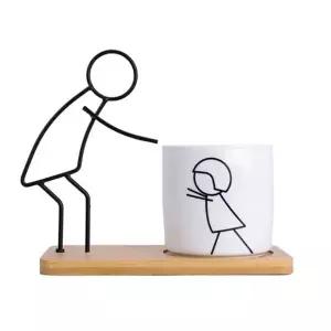 TBZ 미니 도자기 깔끔 포인트 화분(대디)