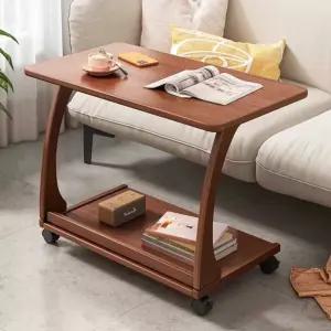 바퀴달린 테이블 작업 스탠드 거실 월넛 바퀴 간이