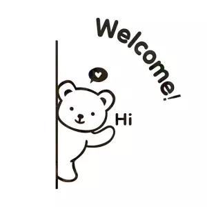 아크릴 입체 벽 인테리어 - 왼쪽 스티커 블랙 곰 AF237 3D 캐릭터 카페 귀여운