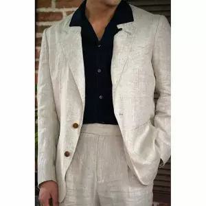 캐주얼 자켓 재킷 마 여름 얇은 블레이저 나폴리 남자 남성 여름용 순수 린넨 리넨 수트 이탈리아 비즈니스