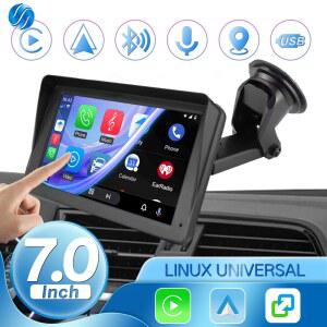카플레이 모니터 Hippcron 휴대용 자동차 라디오 무선 CarPlay 안드로이드 자동 멀티미디어 비디오 플레이어 IPS 터치 스크린 블루투스 USB 유니버설