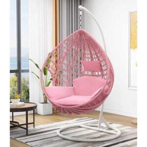 라탄 그네 의자 마당 커피색 주택 캠핑장 교체 나무 쿠션 야외벤치 01 라탄스윙체어