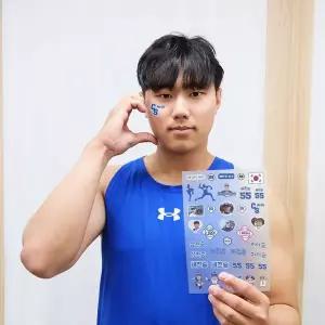 [네오플레인][삼성라이온즈] 배찬승 선수 스포츠 야구 타투 스티커 응원용품 페이스 페인팅 건식 판박이
