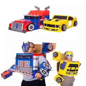 자동차 변신 대형 종이탈 DIY 어린이 놀이 코스튬 세트