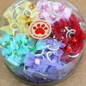 [반려] 강아지 머리끈 100개입 개끈 펫악세사리 강아지고무줄