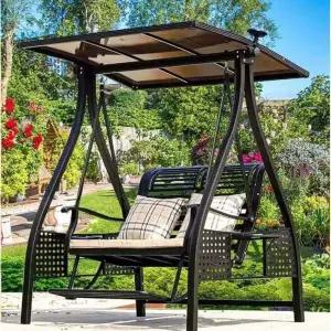 2 3인용 야외 스윙 전원주택 정원 철제 그네 펜션
