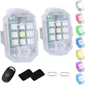 AtfArt 2 Pcs 미니 3 프로 드론 스트로브 라이트 DJI SE 7 컬러 초밝은 FAA 야간 비행 충돌등 리모트