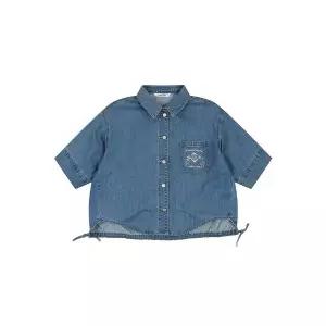 [반에이크] 자수 데님 반팔셔츠_VB45DBU201Z