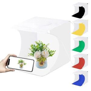 미니 스튜디오 라이트 박스 PULUZ 87인치 20CM 접이식 사진 조명 촬영 텐트 키트 40개의 LED 비드 소형 아이템을 위한 6가지 색상 배경