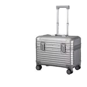 파일럿 캐리어 승무원 기내용 여행용 알루미늄 실버 메탈 수납 위로여는 가방