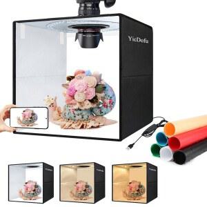 120개의 LED 라이트 3가지 조명 있는 텐트 12 X12 아이템을 YICDOFU 포토 위한 작은 사진 색상 주얼리 스튜디오 키트 배경이 휴대용 모드와 촬영 접이식 제품 6가지 박스