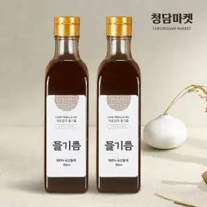 [청담마켓] 국산 저온압착 들기름 180ml x 2병