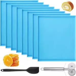 실리콘 탈수기 트레이 8개 가장자리가 있는 12인치 x 10인치 논스틱 건조기 매트 스크래퍼 및 피자 커터