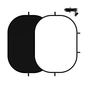 3X5피트 블랙 화이트 배경 머슬린 팝업 접이식 IN 셀프 테이프 클립 캐리백으로 초상화 헤드샷 사진 촬영 가능