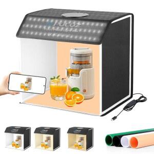 라이트 박스 사진 320개의 LED 비드가 있는 PULUZ 16 X12 휴대용 포토 보석 소품 제품 사진을 위한 4가지 색상 PVC 배경이 전문 부스 촬영 텐트 키트