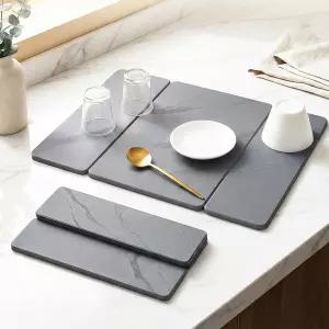 카운터용 솔라벨 3패널 돌 건조 매트 20인치×16인치 고속 규조토 접시 내열성 안정적인 경질 패드 제빙기