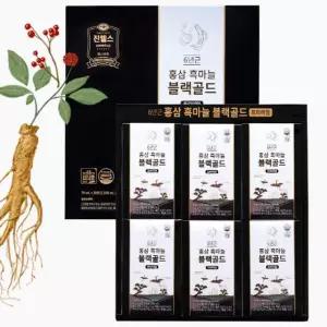 진웰스 홍삼흑마늘 블랙골드 프리미엄 70ml x 30 파우치 국내산 6년근 발효 홍삼액 홍삼 선물