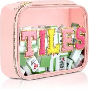 실트라이앵글 빈 마작 타일 백 아메리칸 PVC 클리어 케이스 사이즈 166 방수 지퍼 보관 홀더 랙 게임