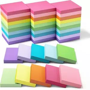 EOOUT 스티커 메모 1.5x2 인치 30 팩 밝은 색상 셀프 스틱 패드 슈퍼 접착 75 장/패드 2250