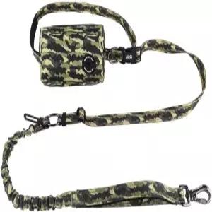 코소워 반사 트림이 있는 핸즈프리 듀얼 핸들 접이식 번지 목줄 반려견 산책 달리기 하이킹을 위한 조절