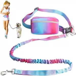 핸즈프리 개 목줄 반사 스티치가 있는 다용도 허리 지퍼 파우치가 러닝 소형 및 대형견 보행을 위한 접이식