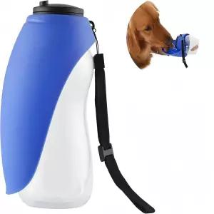 강아지 물병 휴대용 여행용 접이식 정수기 컵 보울 야외 하이킹 여행용블루