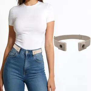 엘라스틱 팬티 허리 기 남성용 버클 조절 가능한 바지 청바지용 신축성 있는 밴드 Apricot