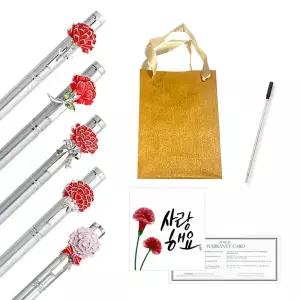 [메리그린]크리스탈 카네이션 볼펜 선물패키지 어버이날 가정의달 선물