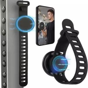 유모차 헬스장 및 물병용 파웨이뷰 마그네틱 휴대폰 마운트 러닝머신 골프 카트 펠로톤용 실리콘 스트랩이