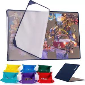 6가지 색상 분류 트레이가 있는 텍톡 접이식 직소 퍼즐 보드 방진 커버가 휴대용 매트 미끄럼 방지 표면