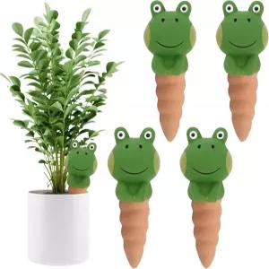 4Pc 식물 워터링 글로브 칼라리 개구리 모양의 셀프 스파이크 테라코타 드립 스테이크 냄비 실내 실외