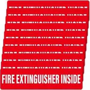 아노벨 10팩 소화기 내부 스티커 10인치 x 2인치 자가 접착 방수 비닐 화재 안전 표지판 업무용 차량