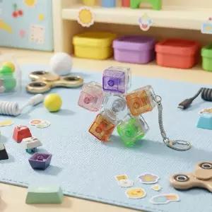 led 키보드 클리커 딸깍이 키캡키링5구 피젯스피너