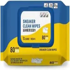 스니커즈 클리닝 물티슈 가죽 캔버스 및 고무용 신발 플립 뚜껑이 있는 일회용 휴대용 관리80개 팩