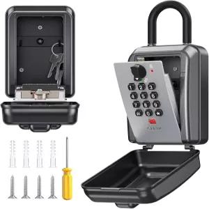 열쇠 자물쇠 상자 열쇠용 12자리 조합 안정적인 코드 대용량 및 방풍 실외기 외부에 숨기고 벽걸이 창고