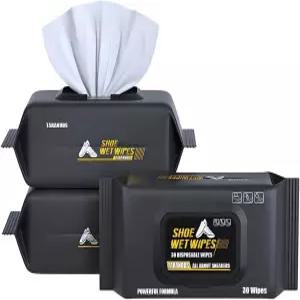 타란더스 2팩 60카운트 신발 스니커즈 물티슈 일회용 여행용 청소 먼지와 얼룩을 제거합니다