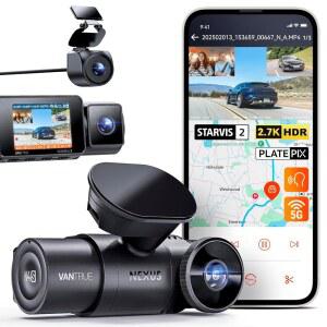 밴트루 N4S 3채널 프론트 인사이드 리어 대시캠 7K 1440P WIFI 대시 카메라 플레이트픽스 STARVIS HDR IR 야간 음성 제어 GPS 24 주차 모드 최대 1TB 지원