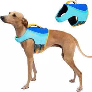 터프 퍼퍼 강아지 구명조끼 구조 손잡이가 있는 고부력 수영 조끼 조절 가능한 안전 핏 반사 트림 보트