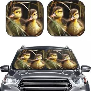 2 PCS 자동차 앞유리 햇빛 가리개 접이식 자외선 차단 커버 작은 오리 한 쌍 차단제 범용 액세서리 소형