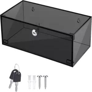 열쇠가 달린 원더준 냉장고 약 잠금 상자 및 장착 하드웨어 8 x 4.5 3 인치 벽걸이 블랙 아크릴 벽 캐비닛