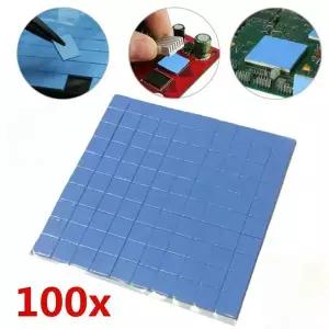 100pcs/sheet 히트 싱크 열 패드 CPU 방열판 냉각 전도성 실리콘 패드 100x100x0.5mm 페이스트 프로세서 액
