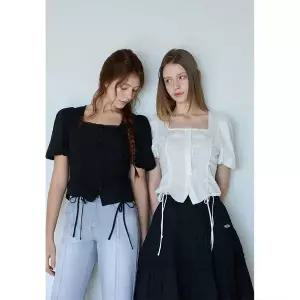 [에고이스트](강남점)[BLUE LABEL] 스트링 셔링 볼륨 블라우스 (ES2OBL05)